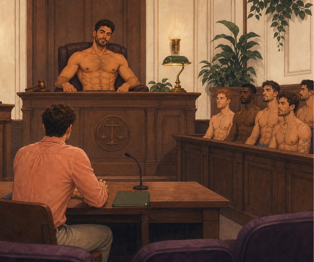 A courtroom in the mind — judge, jury, and the man on trial